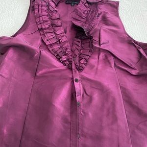 sleeveless silk womans blouse.  Great for evening wear with slacks or skirt